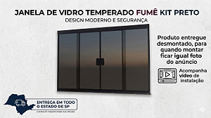 JANELA FUMÊ 1,00X1,50 KIT PRETO DESMONTADA
