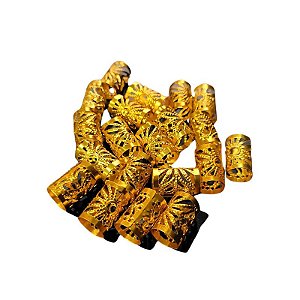 Anel de Cabelo Regulável Para Tranças Dourado 100 Unidades
