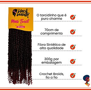Cabelo Fibra Sintética Mali Twist Praia Caracol - Cor T1B/BUG