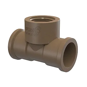 Tê De Redução 90° Soldável Com Rosca Na Bolsa Central 25mm x 1/2" Tigre
