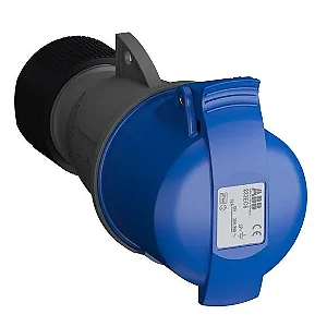Acoplamento Com Prensa Cabos 3p+T 200- 250v 32a Ip44 9h Azul 332ec9 Abb