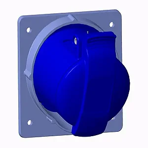 Tomada De Embutir Angulada Painel Flange 3p+T200-250v32aip44 9h Azul Abb