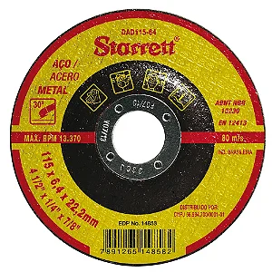 Disco Abrasivo de Desbaste 115 mm Starret