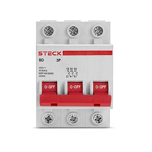 Disjuntor Termomagnético 3kA 25A 3P Curva C Tripolar SDD63C25 Steck