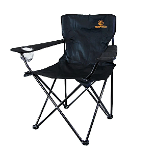 Cadeira Dobrável Suporte Copo Camping E Pesca 90kg Preto - Guepardo