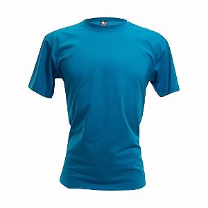 Camiseta  Adulto Azul Jade em Algodão Penteado Fio 30.1 – Premium