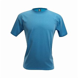 Camiseta Adulto Azul Turquesa em Algodão Penteado Fio 30.1 – Premium