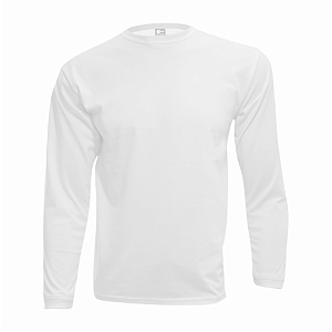 Camiseta Adulto M.Longa Branca em Algodão Penteado Fio 30.1 – Premium