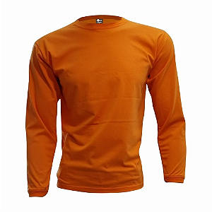 Camiseta Adulto M.Longa Laranja em Algodão Penteado Fio 30.1 – Premium