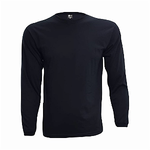 Camiseta Adulto M.Longa Preta em Algodão Penteado Fio 30.1 – Premium