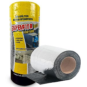 Manta Asfáltica Auto Adesiva Impermeável Vedatudo Metalizada 30cm x 10m