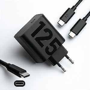 Carregador Turbo Duo 125w Com Cabo Usbc Type C Carrega Todos Celulares