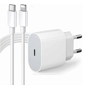 Kit Carregador De iPhone Fonte Com Cabo Carregamento Rápido 1 Metro 20W