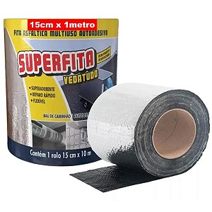 Manta Asfáltica Auto Adesiva Impermeável Vedatudo Metalizada 15cm x 10m