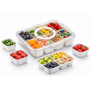 Organizador De Geladeira Grande Com Alça 8 Divisórias B-max