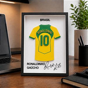 Ronaldinho 10 (Quadro Camisa 3D)
