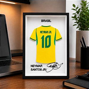 Neymar 10 - Copa do Mundo (Quadro Camisa 3D)
