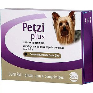 Vermífugo Petzi Plus 400mg Ceva 4 Comprimidos