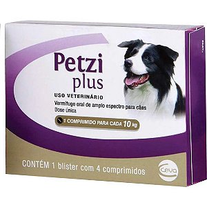 Vermífugo Petzi Plus 800mg Ceva 4 Comprimidos