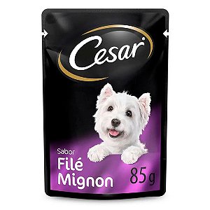 Ração Úmida Cesar para Cães Adultos Sachê Filé Mignon 85 g