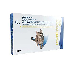 Antipulgas Revolution 6% para Gatos de 2,6kg a 7,5kg 3 Tubos