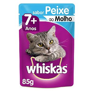 Ração Úmida Whiskas Sachê Peixe ao Molho Gatos Adultos Sênior 7+ Anos 85 g