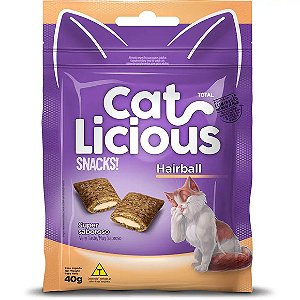 Petisco CatLicious Snacks Hairball 40 g