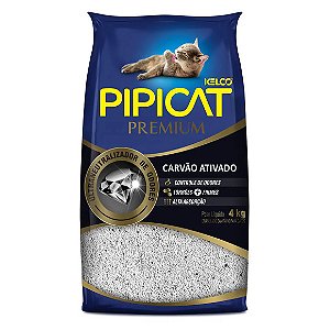Areia Higiênica Pipicat Carvão Ativado 4 kg