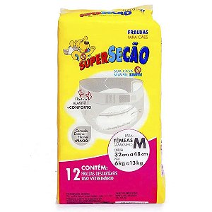 Fralda Descartável para Fêmea Super Secão Petix 12 unidades M
