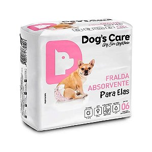 Fralda Higiênica Fêmea Dogs Care 6 unidades G