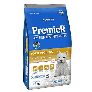 Ração Premier Ambientes Internos Cães Filhotes Raças Pequenas 12 kg