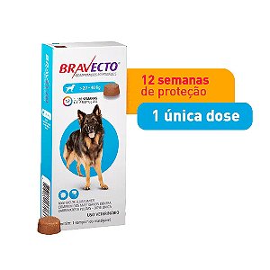 Antipulgas e Carrapatos Bravecto 20 a 40 kg Cães 1000mg 1 comprimido