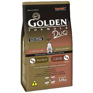 Ração Golden Fórmula Cães Adultos Raças Mini Duo Frango e Carne 3 kg