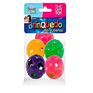 Brinquedo Para Gatos Bolinhas De Futebol 5 Unidades