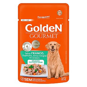 Ração Úmida Golden Gourmet Cães Adultos Portes Médio e Grande Frango 85 g