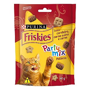 Petisco Friskies Party Mix Gatos Cordeiro, Carne Suína e Carne 40 g