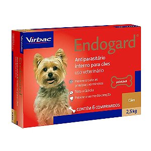 Vermífugo Endogard Cães até 2,5kg 6 comprimidos