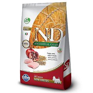 Ração N&D Ancestral Grain Cães Adultos Mini Frango 800 g