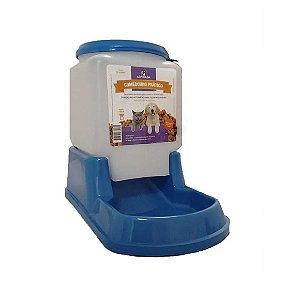 Comedouro Prático Automático Cães e Gatos Azul Único
