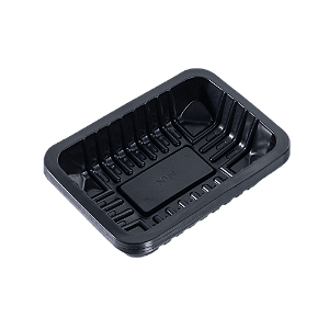 Bandeja Plástica Preta 600ml 20x14x3,5cm - 10 Unidades