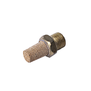Silenciador Pneumático de Bronze Sinterizado Longo 1/8" Rosca Macho – Ø23 x 98 mm