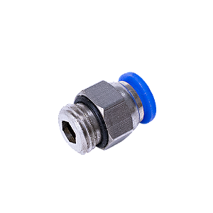 Conexão Reta 1,4" - Tubo 8mm - Rosca 12,7mm Pneumática