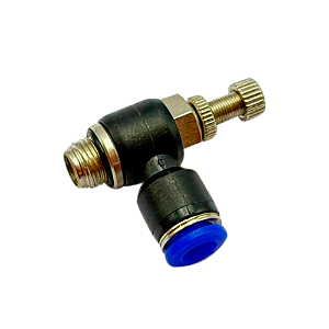Regulador de Fluxo Pneumático – Tubo 6mm – Rosca 9,8mm – 18