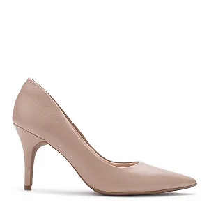 Scarpin Feminino Bico Fino em Couro Nude Lialine