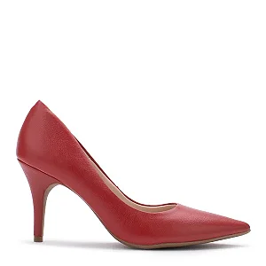 Scarpin Feminino Bico Fino em Couro Red LiaLine