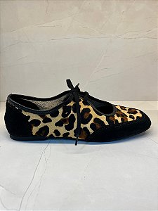 Sapatilha Feminina Animal Print com Amarração Lialine