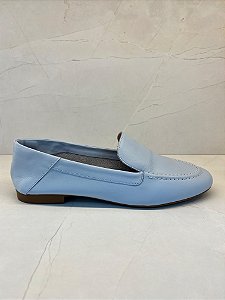 Mocassim Clássico Azul Céu em Couro Lialine