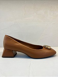 Scarpin Feminino Caramelo em Couro Legítimo Dumond