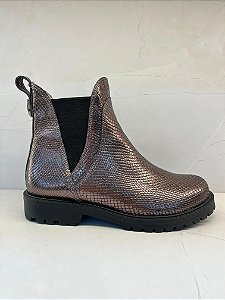 Coturno Feminino Paraonda em Couro Premium com Textura Snake