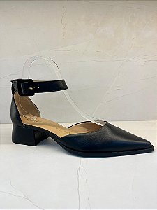 Scarpin Paraonda em Couro Preto